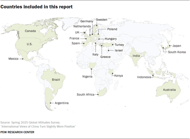 A map showing Countries included in this report 
